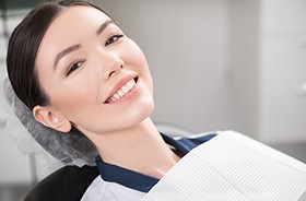 Close-up portrait of smiling dental patient