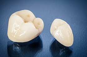 Dental crown restorations prior to placement