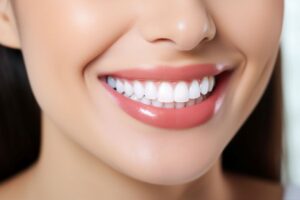 Close-up of woman’s beautiful smile